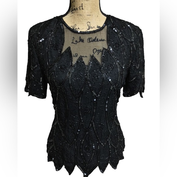 Stenay Tops - Vintage Stenay 100% Silk/Beaded/Sequins Black Top (reduced 5/11 Few loose beads